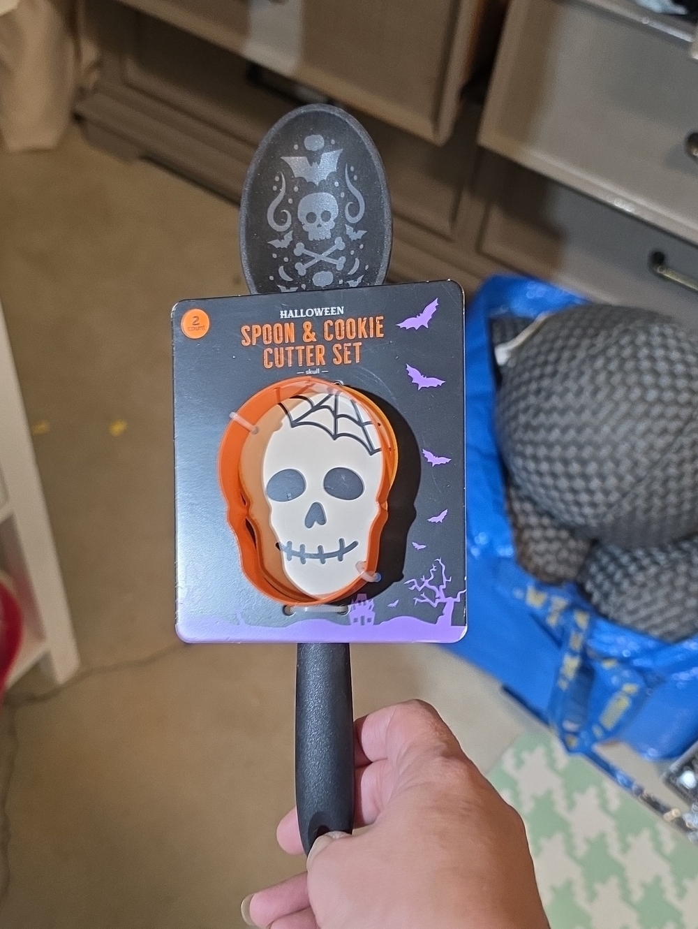 Nwt Halloween Skull Spoon & Cookie Cutter Set - Orange